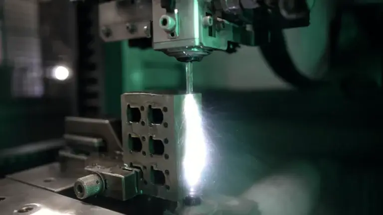 Étincelle d'électroérosion dans l'atelier EFP — vidéo d'entreprise industrielle réalisée par Photo 911